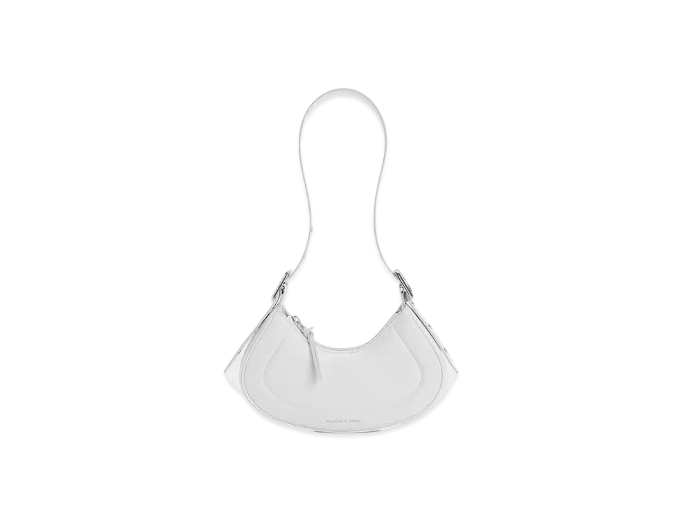CHARLES & KEITH Petra Curved Shoulder Bag "White"