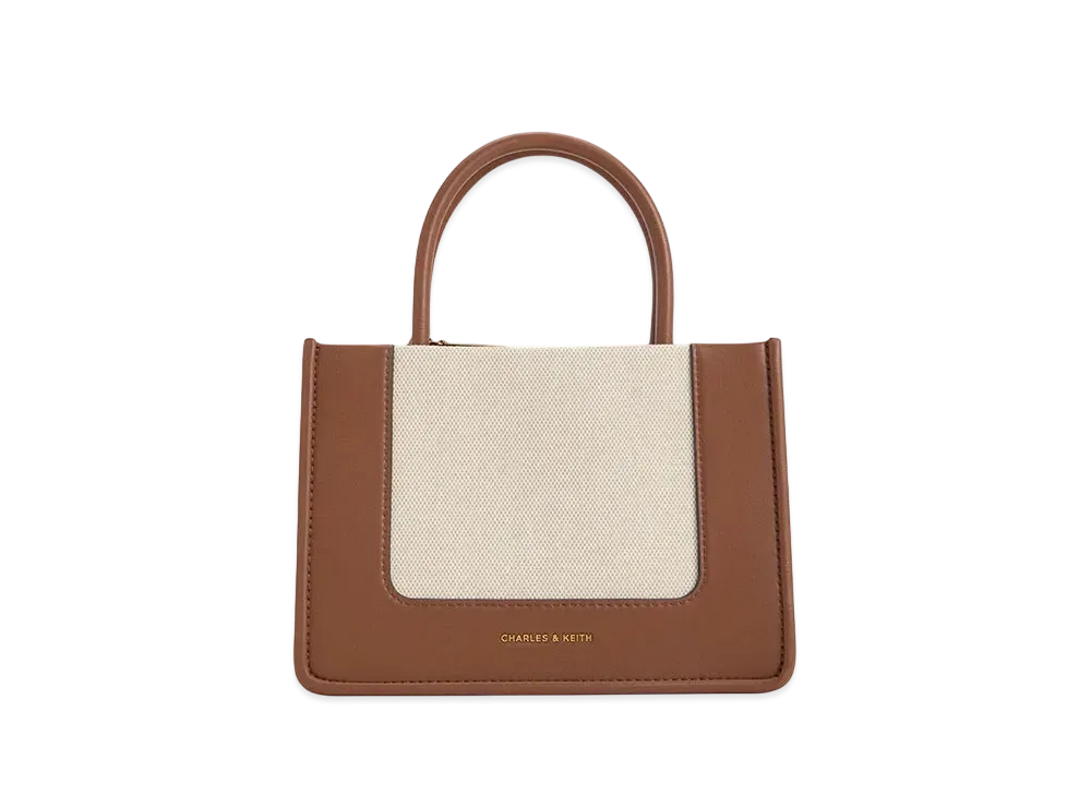 CHARLES & KEITH Mini Dealer Tote Bag "Tan"