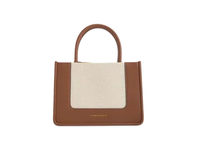 CHARLES & KEITH Mini Dealer Tote Bag "Tan"