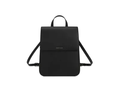 CHARLES & KEITH Front Flap Structure Backpack "Noir"