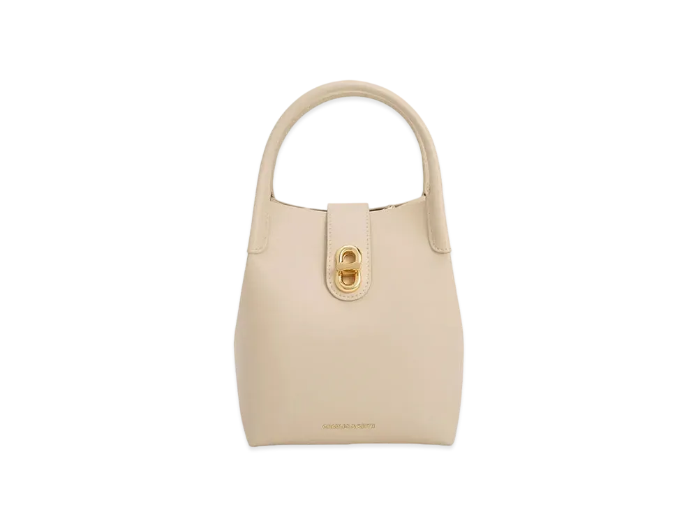 CHARLES & KEITH Obriel Bucket Bag "Oat"