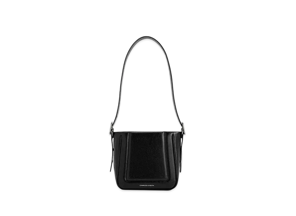 CHARLES & KEITH Petra Boxy Bucket Bag "Noir"