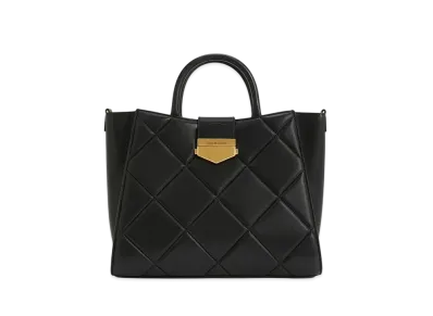CHARLES & KEITH Vertigo Quilt Tote Bag "Black"