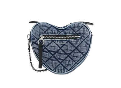 CHARLES & KEITH Philomena Quilted Heart Crossbody Bag "DenimBlue"