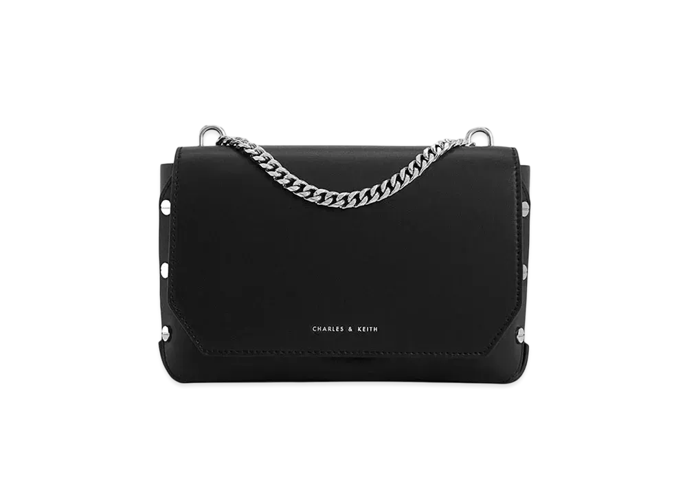 CHARLES & KEITH Claire Chain Handle Bag "Noir"