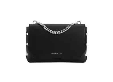 CHARLES & KEITH Claire Chain Handle Bag "Noir"