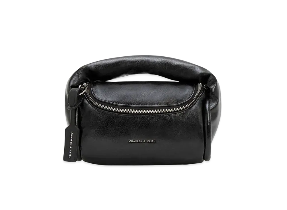 CHARLES & KEITH Yama Pad Cylinder Bag "Noir"