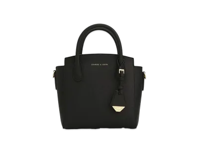 CHARLES & KEITH Double Handle Trapeze Tote Bag "Black"