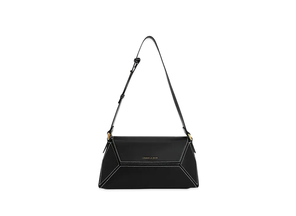CHARLES & KEITH Nasrin Geometric Shoulder Bag "Black"