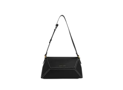 CHARLES & KEITH Nasrin Geometric Shoulder Bag "Black"