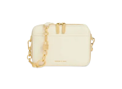 CHARLES & KEITH Lock & Keychain Handle Bag "Cream"