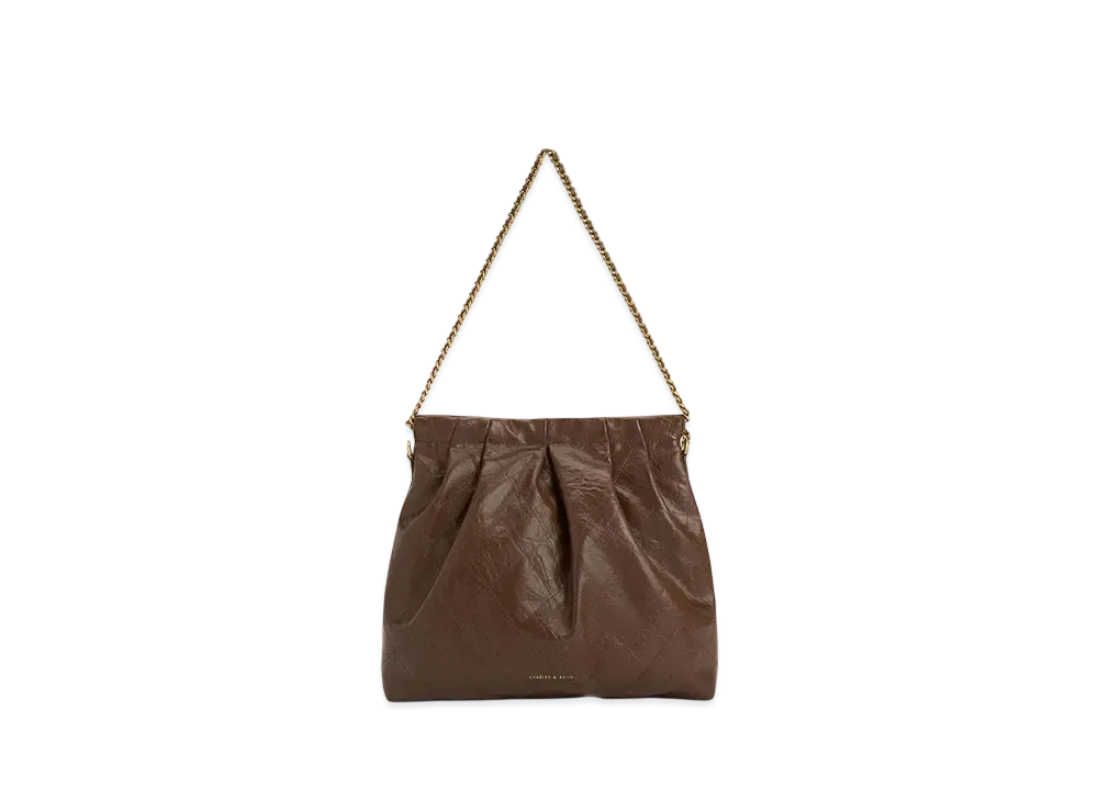 CHARLES & KEITH Duo Braided Chain-Handle Hobo Bag 