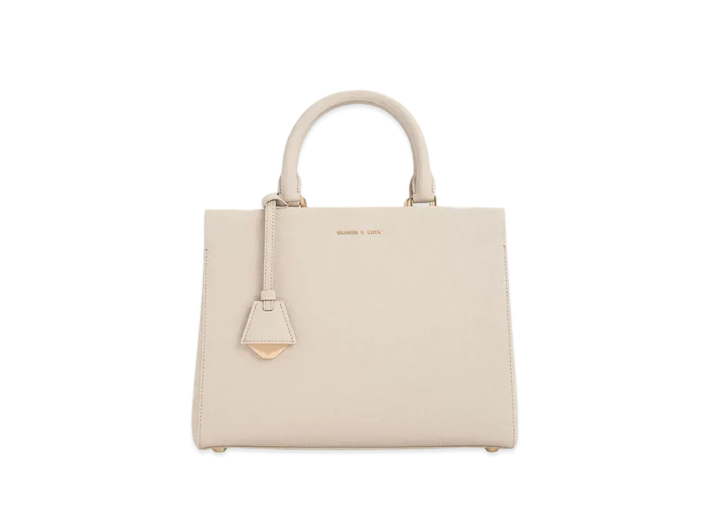 CHARLES & KEITH Mirabelle Structured Handbag "Ivory"