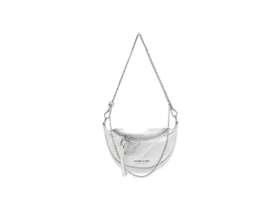 CHARLES & KEITH Philomena Crinkle Effect Half Moon Crossbody Bag "Silver"