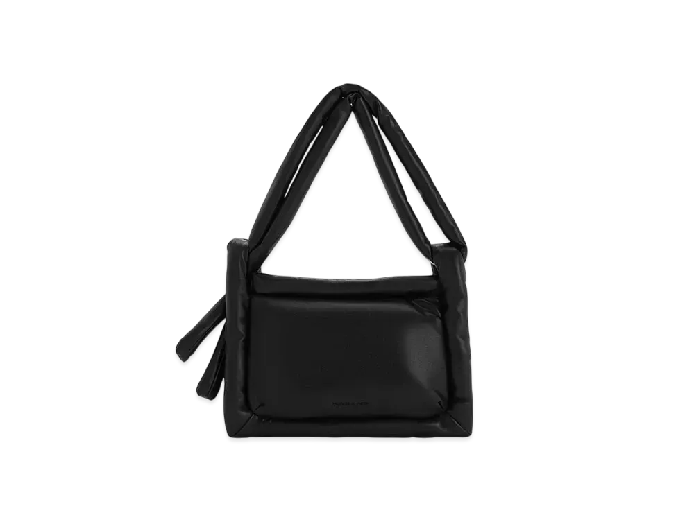 CHARLES & KEITH Area Nylon Puffy Crossbody Bag "JetBlack"