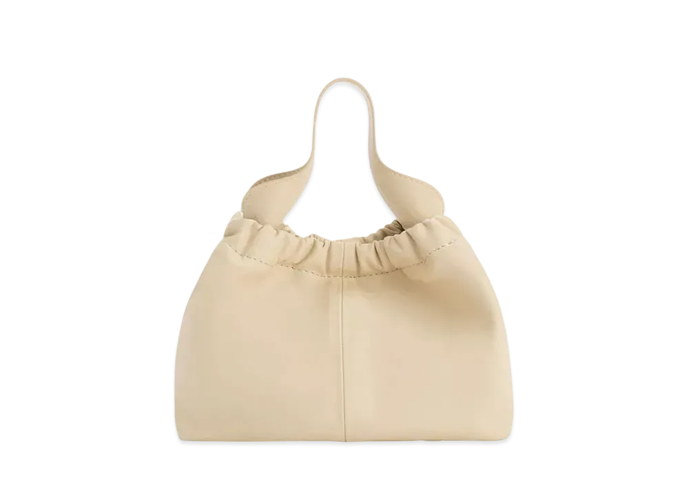 CHARLES & KEITH Allie Ruched Slouchy Bag "Beige"