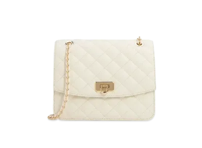 CHARLES & KEITH Cressida Quilted Chain Strap Bag "Cream"