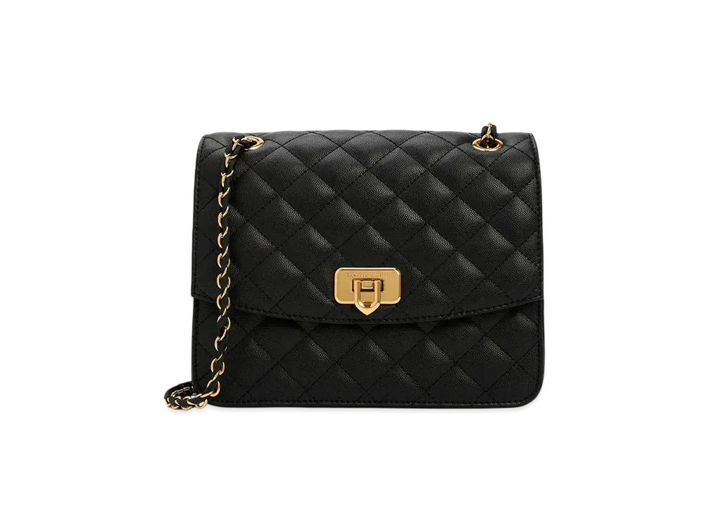 CHARLES & KEITH Cressida Quilted Chain Strap Bag "Black"