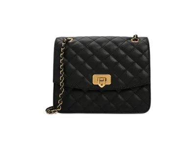 CHARLES & KEITH Cressida Quilted Chain Strap Bag "Black"