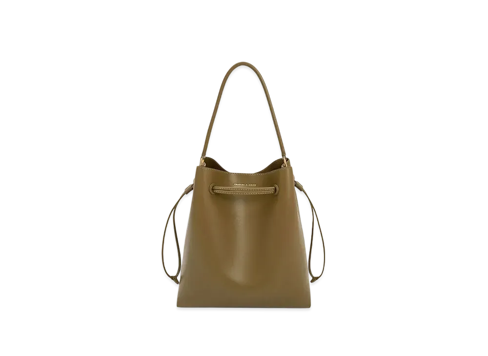 CHARLES & KEITH Drawstring Hobo Bag "Khaki"