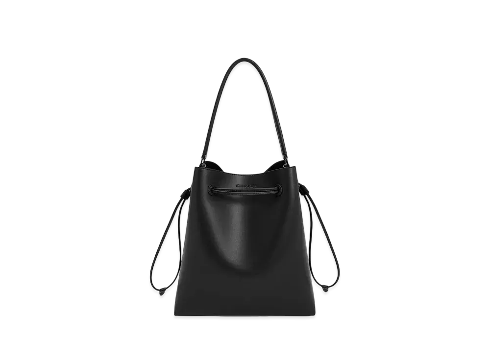 CHARLES & KEITH Drawstring Hobo Bag "JetBlack"