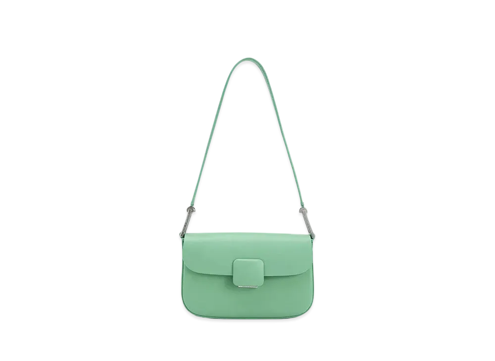 CHARLES & KEITH Core Square Push Lock Shoulder Bag "Green"