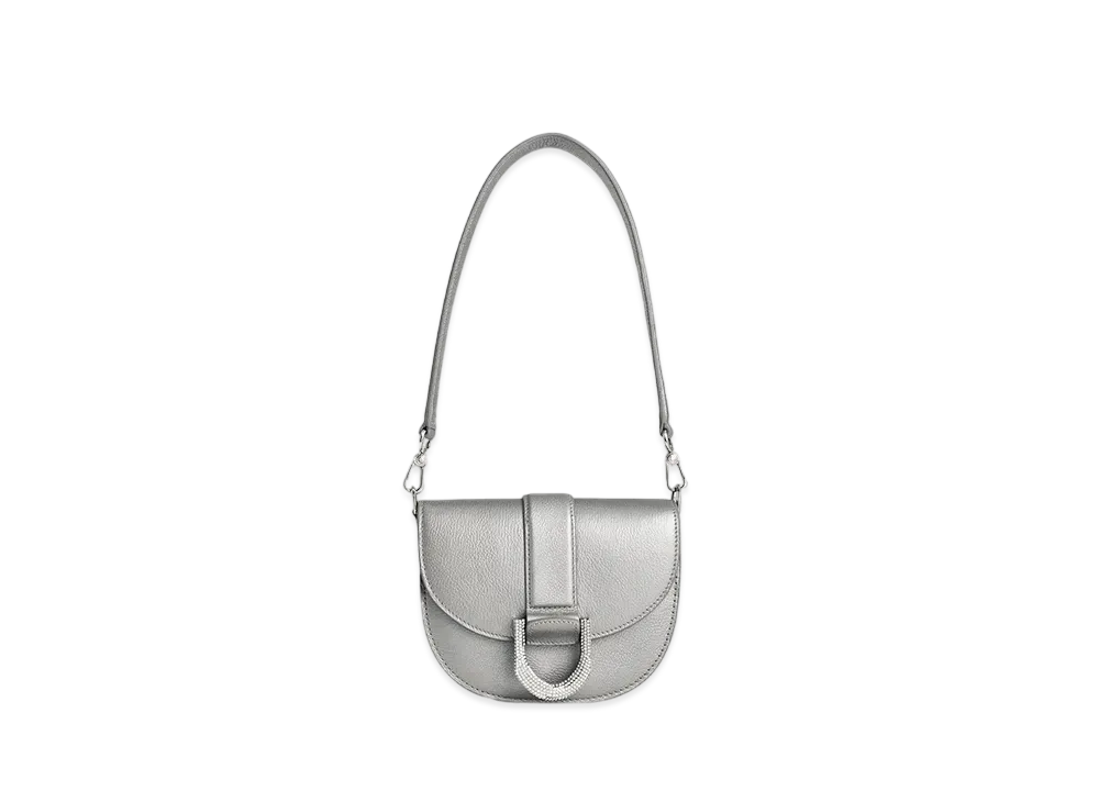 CHARLES & KEITH Gavine Ever Essence Leather Saddle Bag "Pewter"