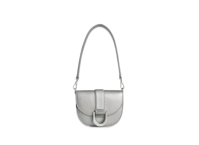 CHARLES & KEITH Gavine Ever Essence Leather Saddle Bag "Pewter"
