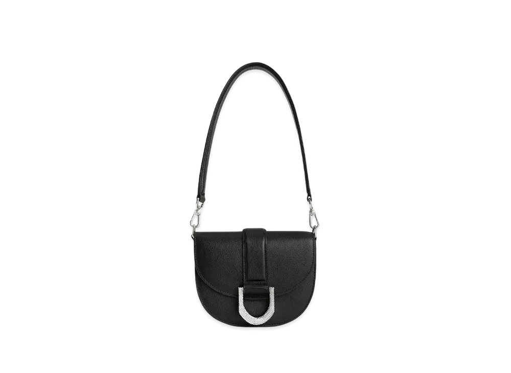 CHARLES & KEITH Gavine Ever Essence Leather Saddle Bag "Black"