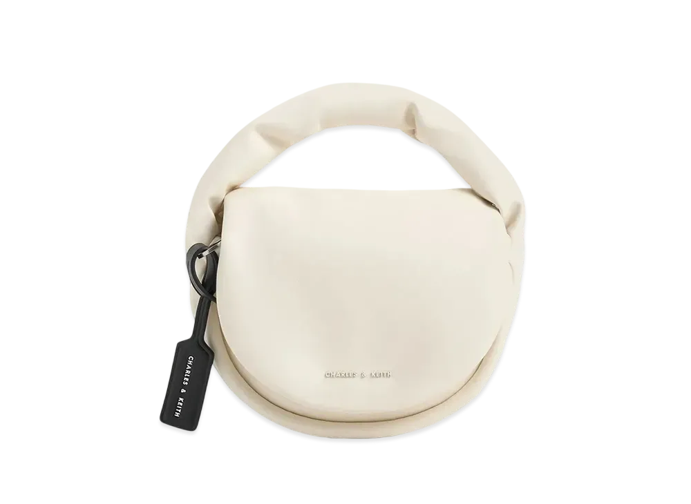 CHARLES & KEITH Yama Pad Handle Bag "Cream"