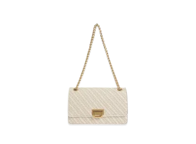 CHARLES & KEITH Chain Handle Shoulder Bag "White"