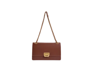 CHARLES & KEITH Chain Handle Shoulder Bag "Chocolate"