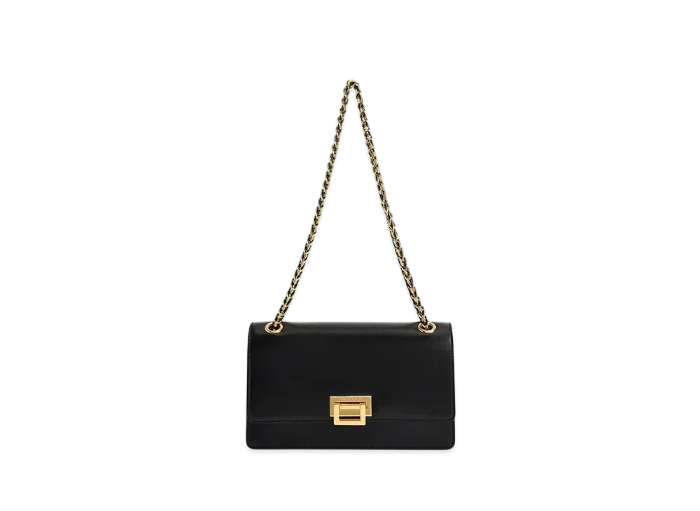 CHARLES & KEITH Chain Handle Shoulder Bag "Black"