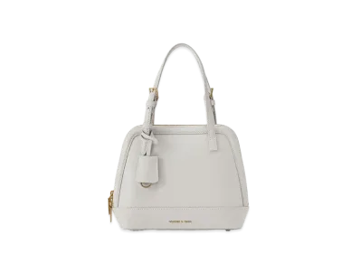 CHARLES & KEITH Enola Textured Double Handle Structured Bag "LightGrey"