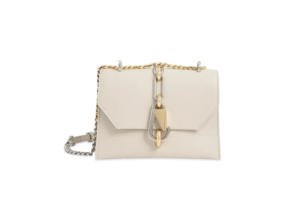 CHARLES & KEITH Metallic Accent Turnlock Crossbody Bag "Ivory"