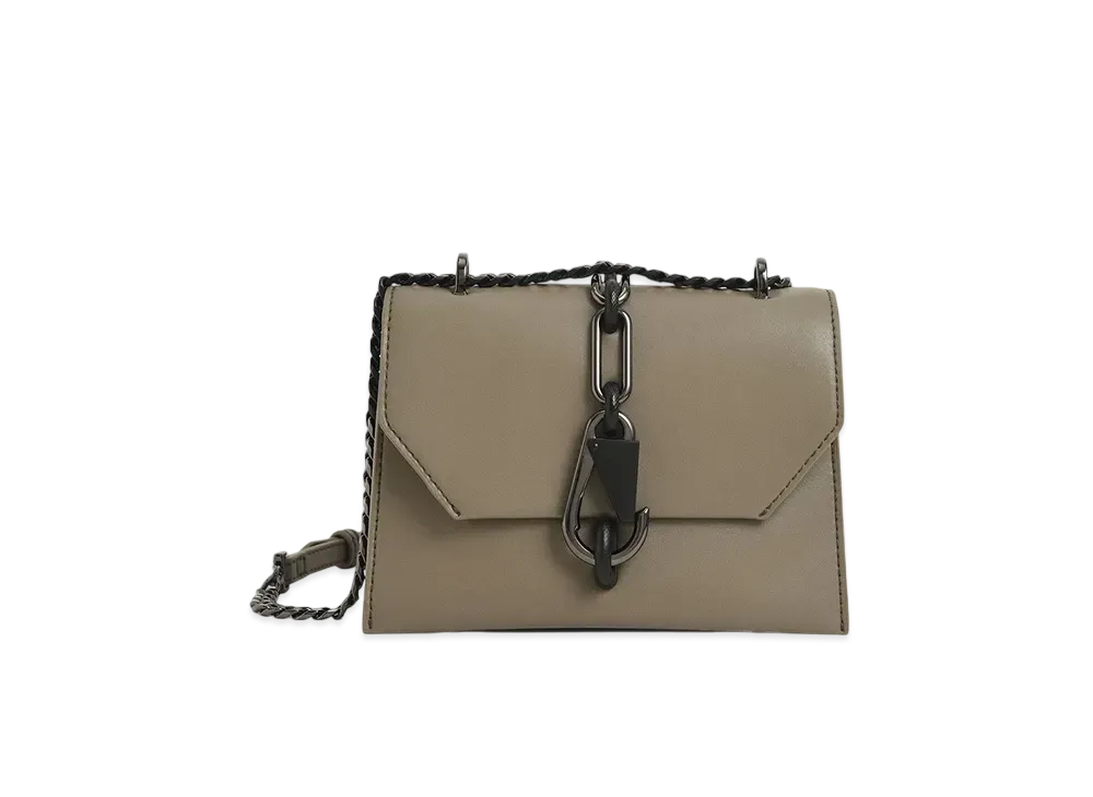 CHARLES & KEITH Metallic Accent Turnlock Crossbody Bag "Blush"