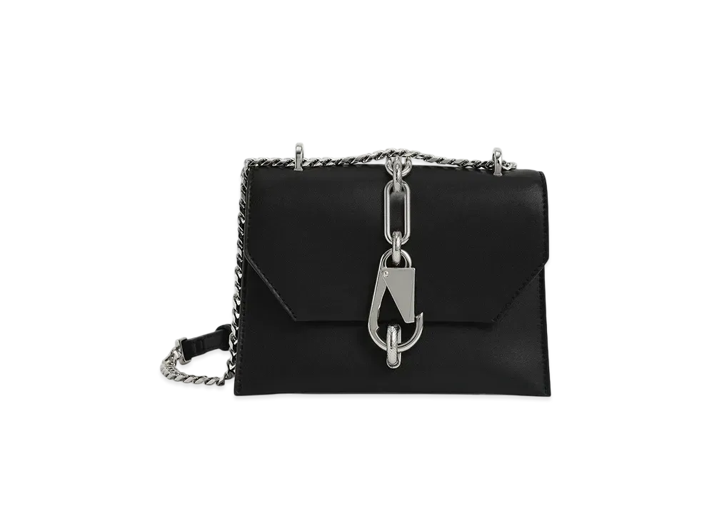 CHARLES & KEITH Metallic Accent Turnlock Crossbody Bag "Black"