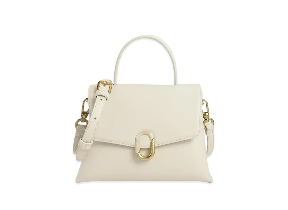 CHARLES & KEITH Stone Embellished Handle Bag "Cream"