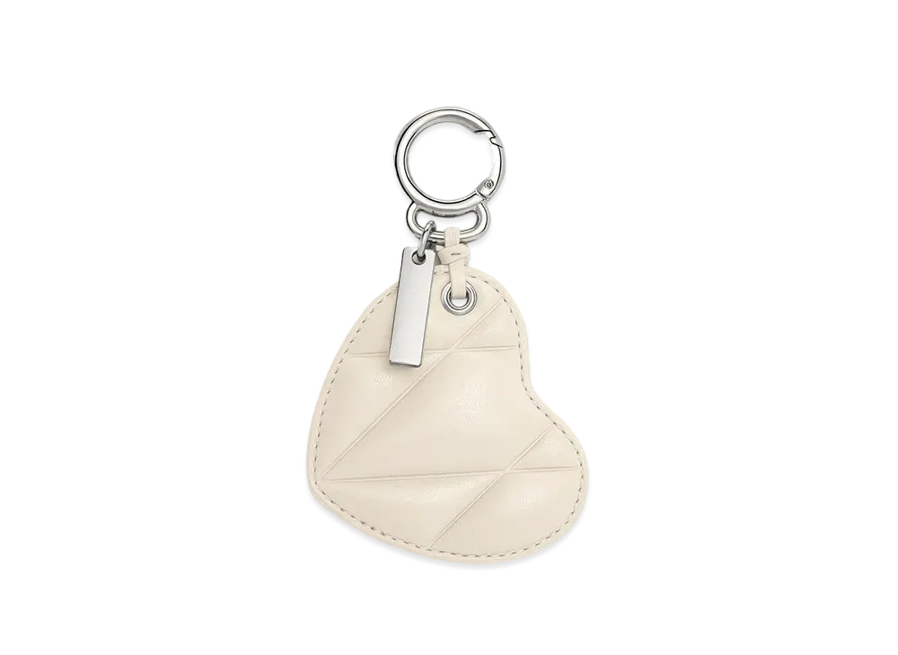 CHARLES & KEITH Heart Quilt Mirror Charm "Cream"