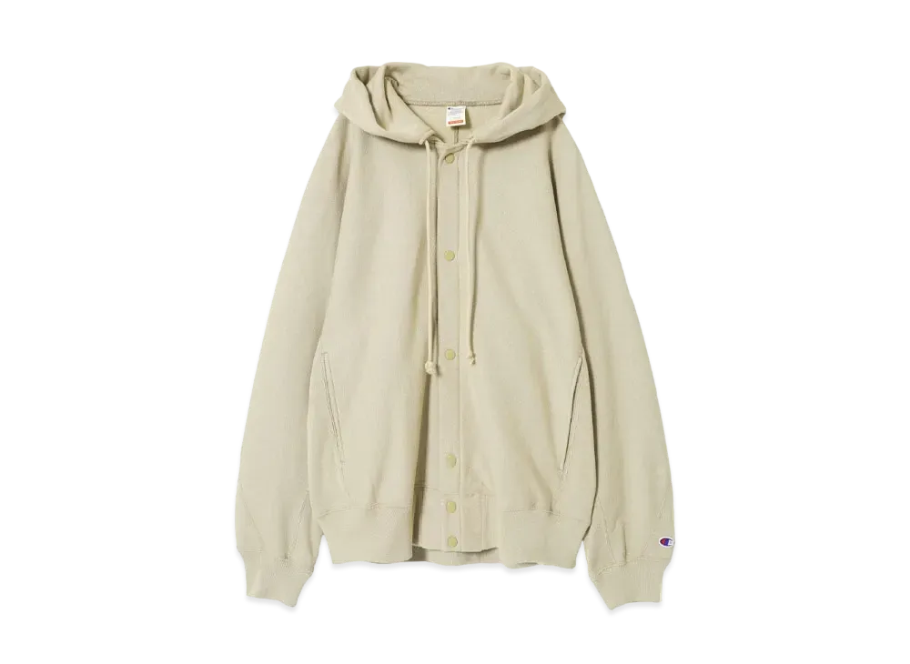 Champion x N.HOOLYWOOD Snap Hoodie Sweatshirt "Beige"