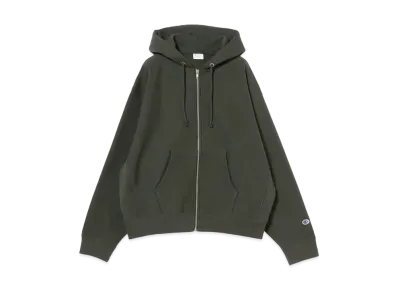 Champion BEAMS Wide Fit Zip Up Hoodie Reverse Weave "Off Black"
