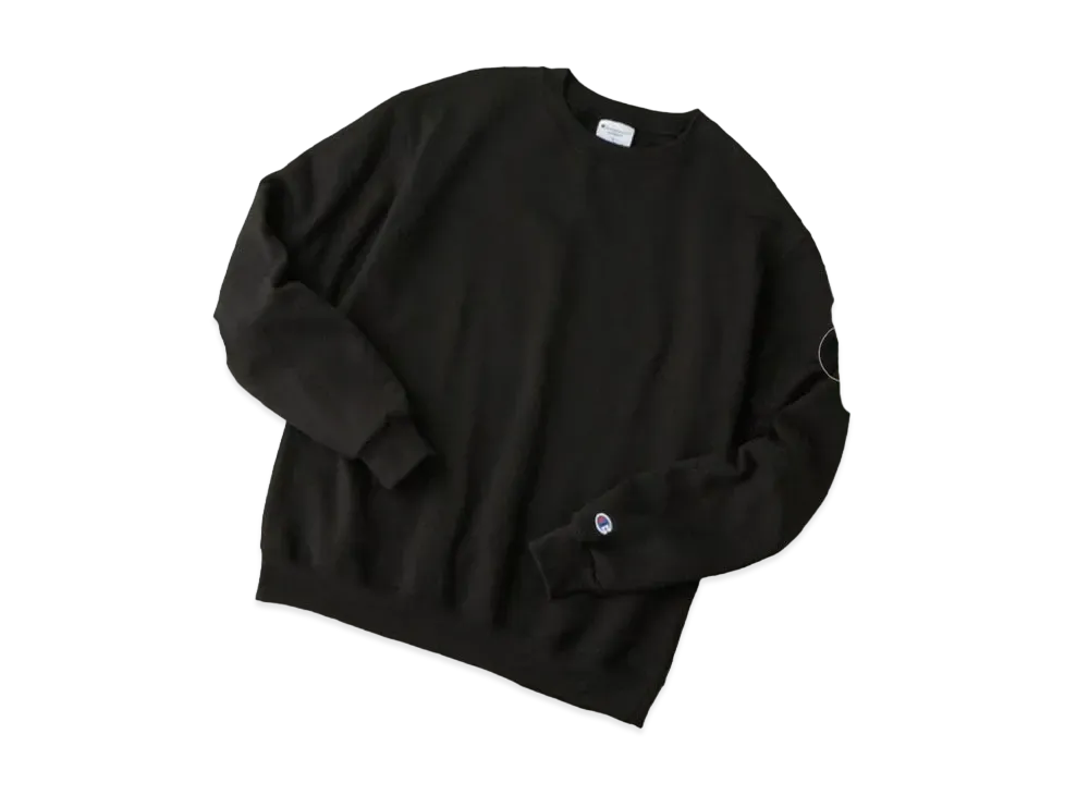 Champion Oversized Pullover Crew Neck Sweatshirt "Black"