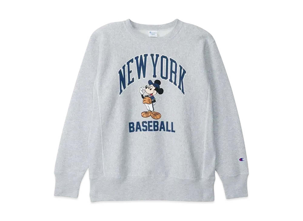 Champion x Disney Reverse Weave Crew Neck Sweatshirt "Silver Gray"