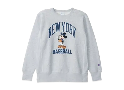 Champion x Disney Reverse Weave Crew Neck Sweatshirt "Silver Gray"