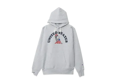 Champion x PEANUTS Reverse Weave Hooded Sweatshirt Made In USA "Oxford Grey"