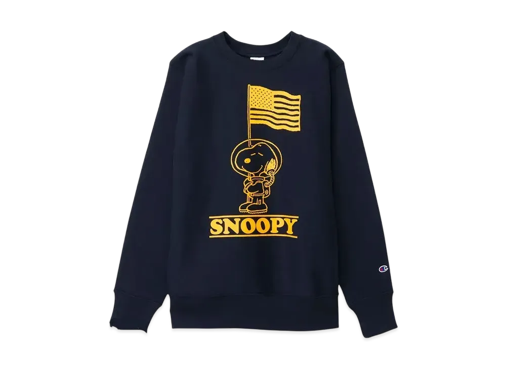 Champion x PEANUTS Reverse Weave Crew Neck Sweatshirt Made In USA "Navy"