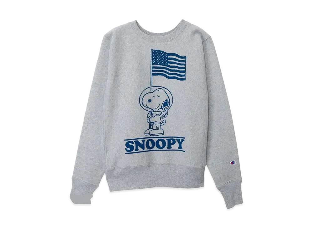 Champion x PEANUTS Reverse Weave Crew Neck Sweatshirt Made In USA "Oxford Grey"