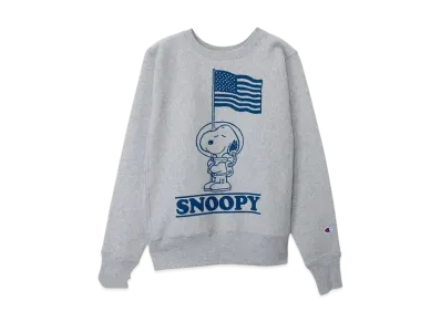 Champion x PEANUTS Reverse Weave Crew Neck Sweatshirt Made In USA "Oxford Grey"