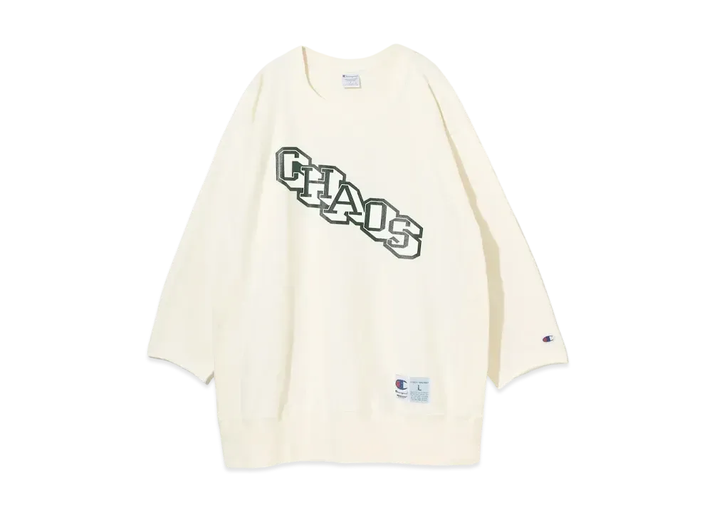 Champion x UNDERCOVER Reverse Weave Cut Off Crew Neck Sweatshirt "Ivory"
