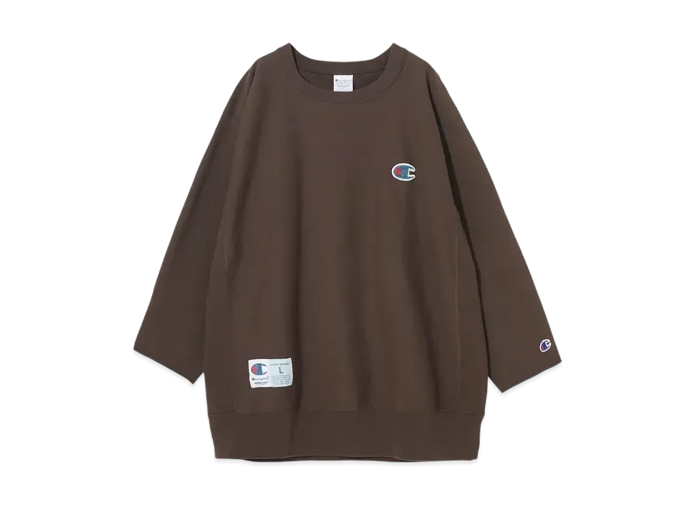 Champion x UNDERCOVER Reverse Weave Cut Off Crew Neck Sweatshirt "Dark Brown"